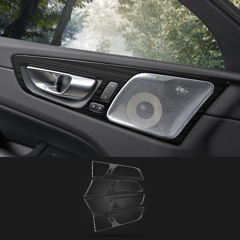 4pcs Для Volvo XC60 черный Титан Нержавеющая сталь интерьер автомобиля декоративный отделка литья крышка автомобиля Стайлинг Аксессуары - Цвет: 4pcs