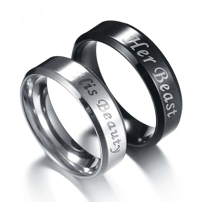 Кольцо с надписью Her Beast|ring couple|couple ringsbeautiful ring |