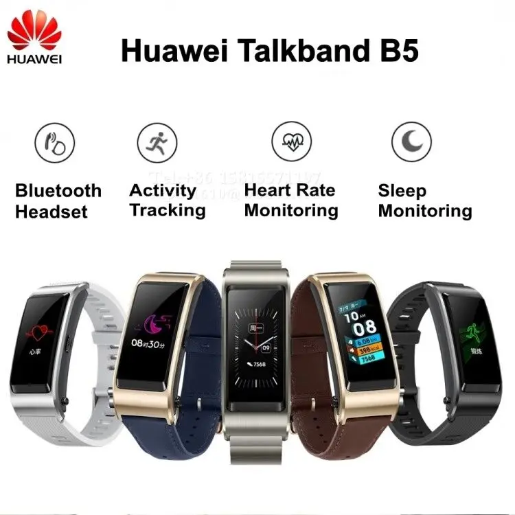 huawei Bluetooth наушники смарт-браслет с контролем сердечного ритма мониторинг сна цветной сенсорный экран huawei Talkband B5