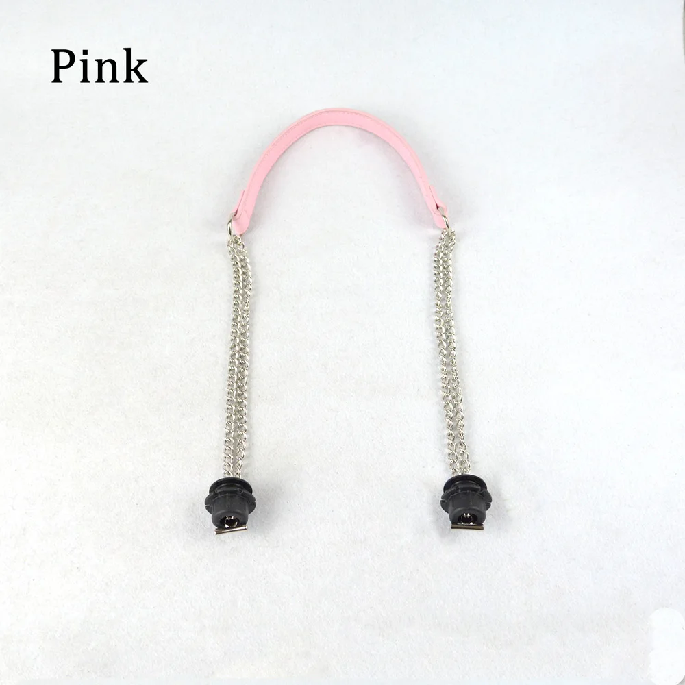 Pink Новинка, 1 штука, Obag, серебряная, длинная, двойная цепь, OT T OBag, ручки для Obag, EVA O, сумка, женская сумка, сумка через плечо - Цвет: Pink