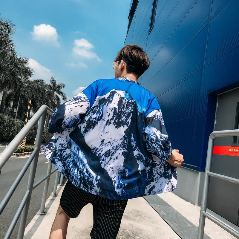 

Men's Loose Summer Jacket Japan Fine Style 3/4 Sleeve Kimono Cardigan Japan Harajuku Loose Outwear Retro Look Outwear 810-286