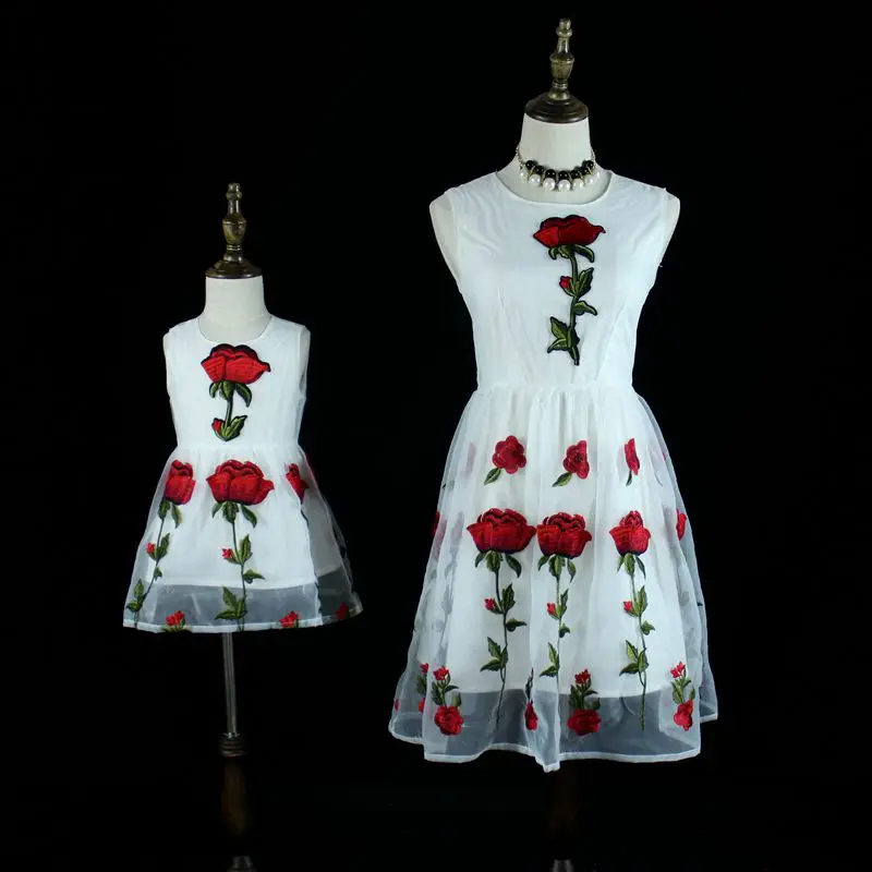 Летнее платье для мамы и дочки с розой|mother daughter matching dress|dress mother daughtermother |