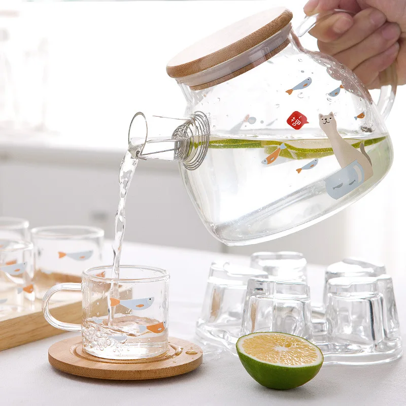 Высокая чашка из боросиликатного стекла горшок прозрачный заварочный ручной