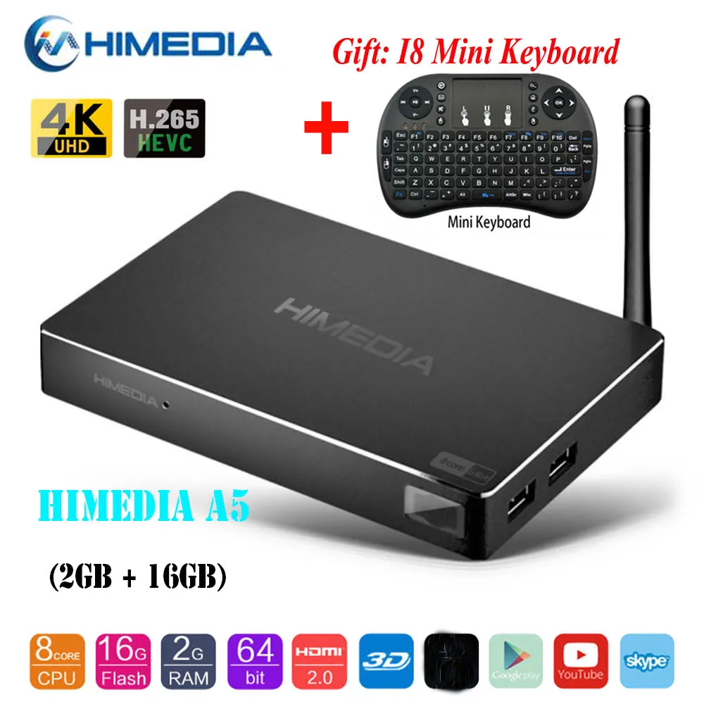 A5 N I8 Keyboard Himedia Q30 4K 3D Smart tv Android 7,1 tv Box 2 ГБ 8 ГБ; Himedia A5 Android 6,0 2 Гб 16 Гб WiFi сетевой домашний кинотеатр HD медиаплеер - Цвет: A5 N I8 Keyboard