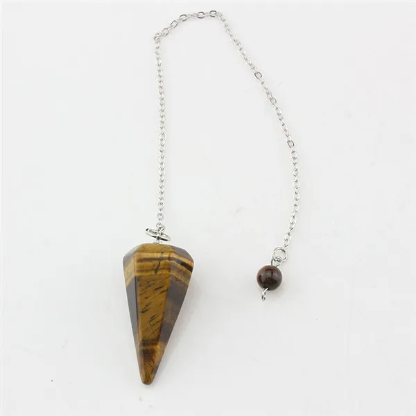tiger eye stone Натуральный Рок розовый белый кварц Кристалл Камень шестиугольная Пирамида рейки маятниковая подвеска амулет для чакр Европейская мода ювелирные изделия - Окраска металла: tiger eye stone