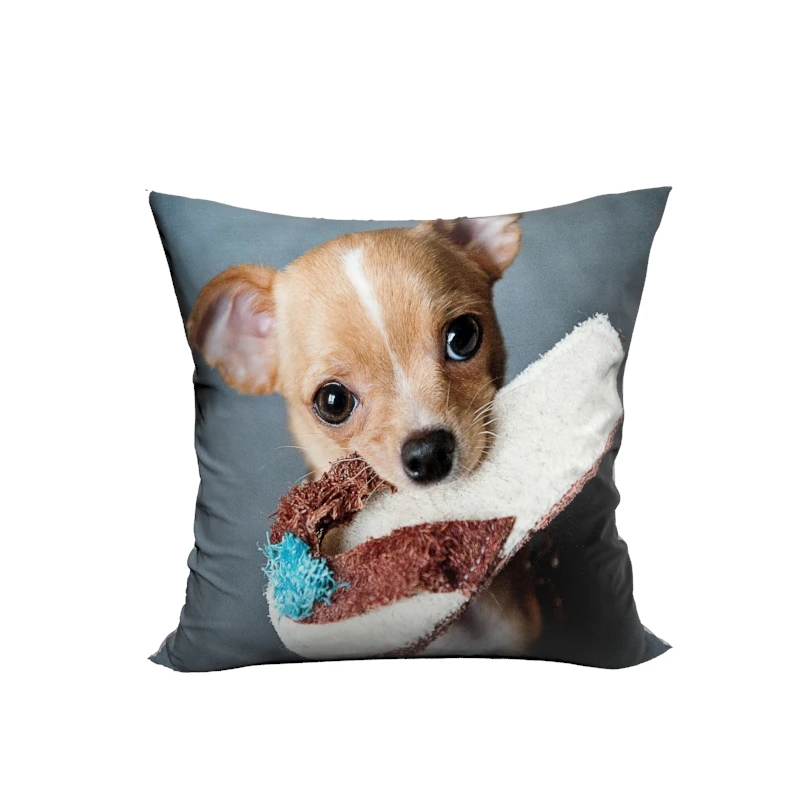 Новый дизайн 3D маленькая собака с обувью декоративная наволочка для подушки