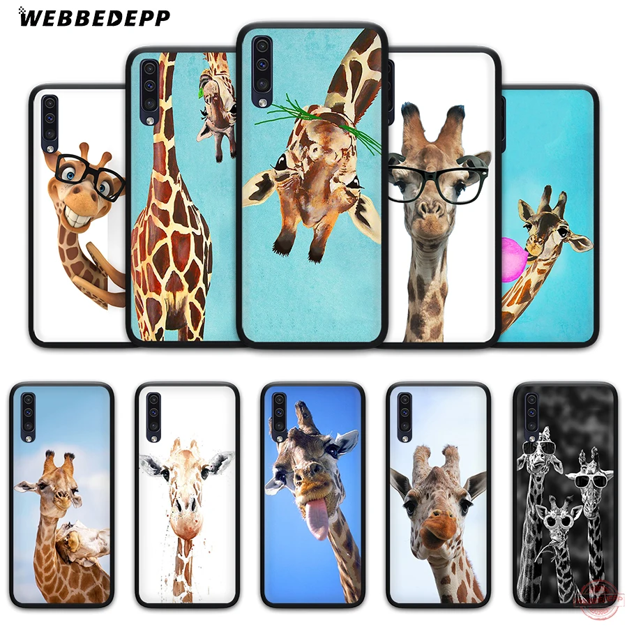 WEBBEDEPP носить очки Жираф мягкий чехол для телефона с изображением цветов Samsung A50s A40s