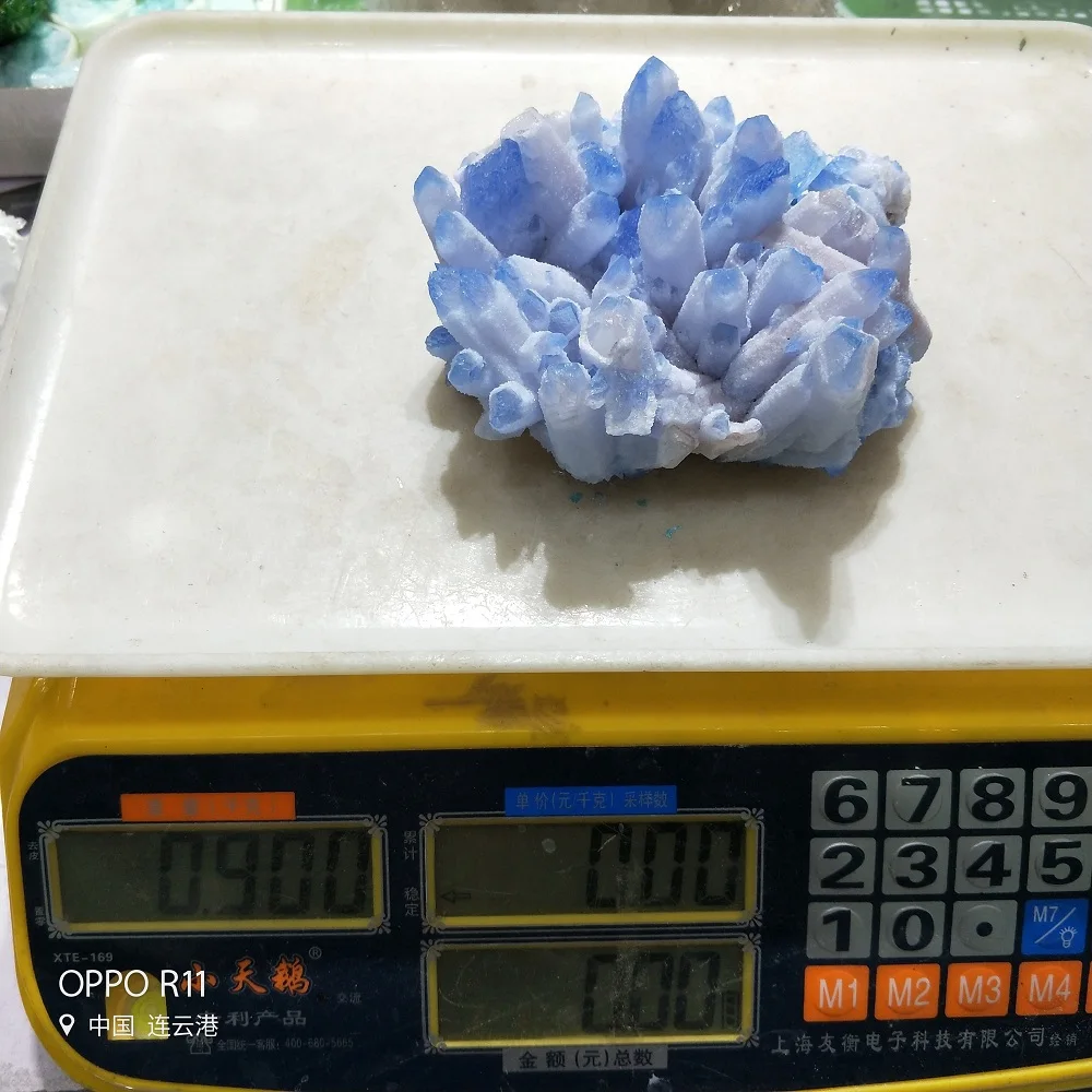 

Natural Blue Crystal Cluster Quartz Minerals Stone Home Or Wedding Decoration