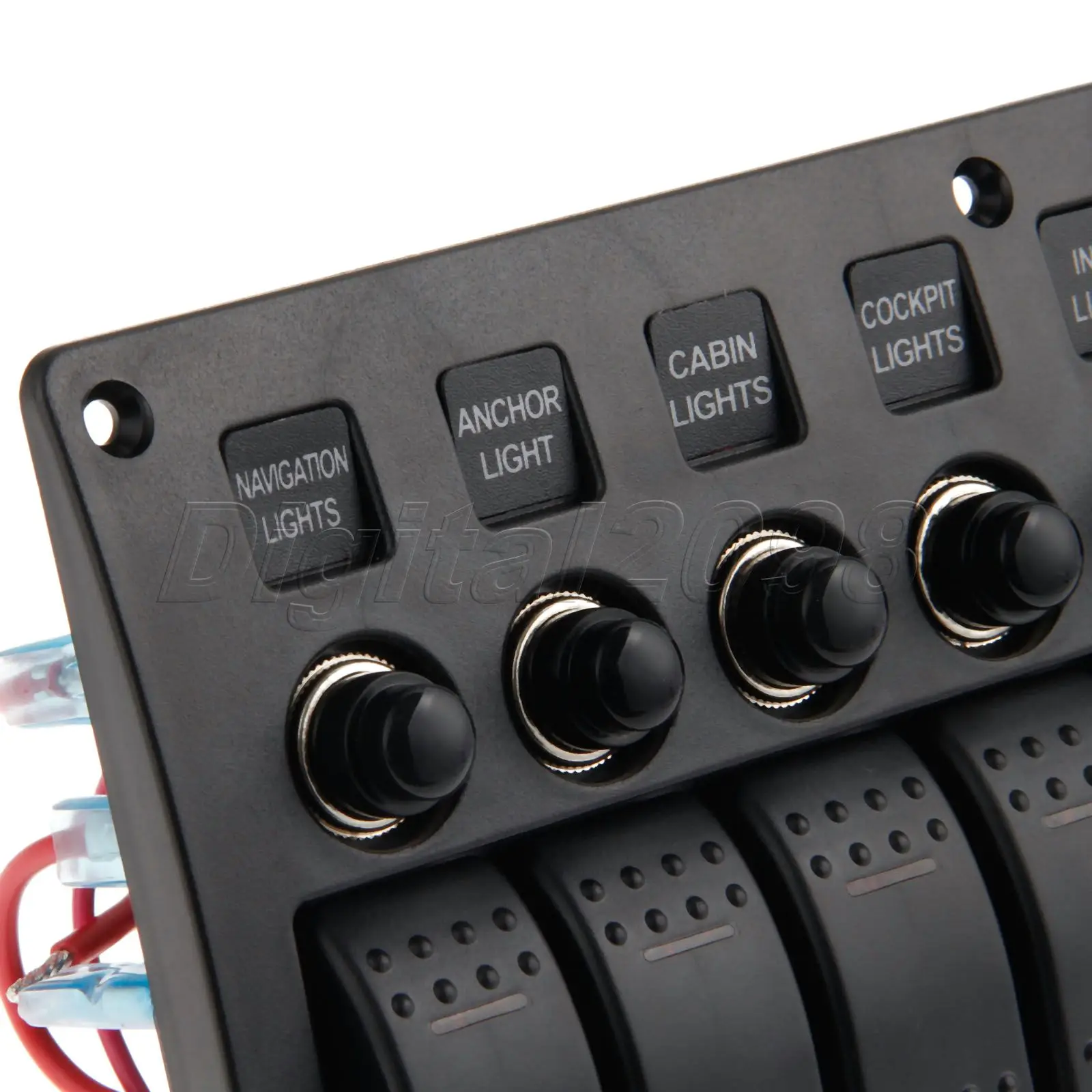 Водонепроницаемая панель переключателя Yetaha 8 клавиш 24 В красный светодиод|car switch