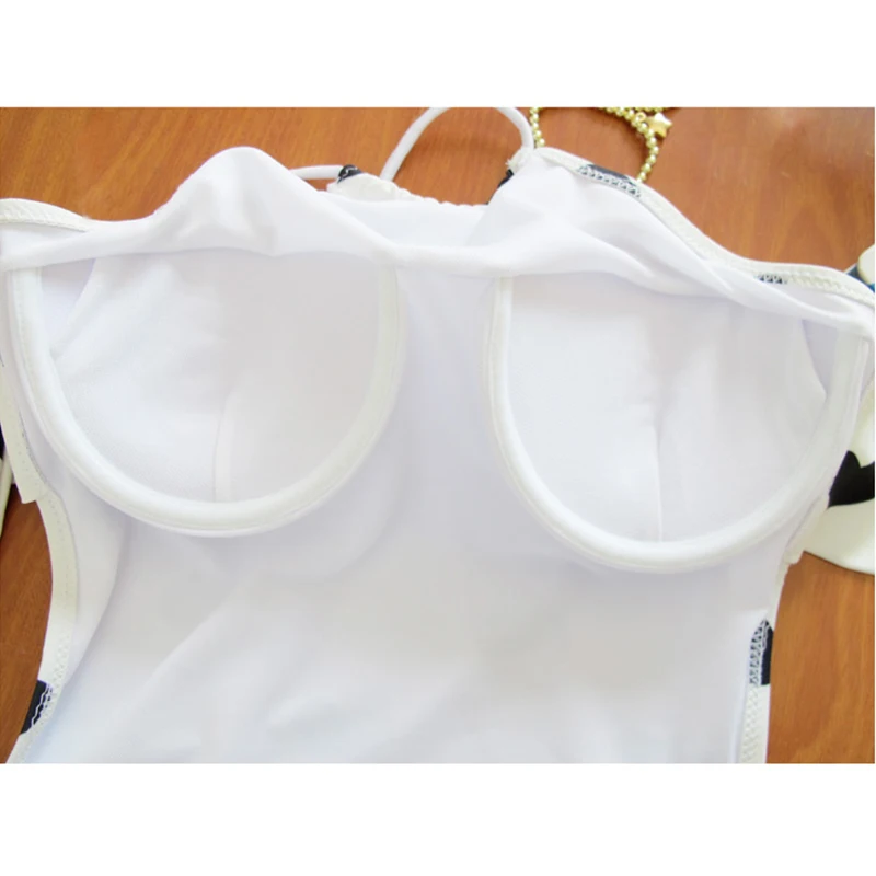 Абсолютно новый летний пляжный Цельный купальник с открытой спиной и принтом для