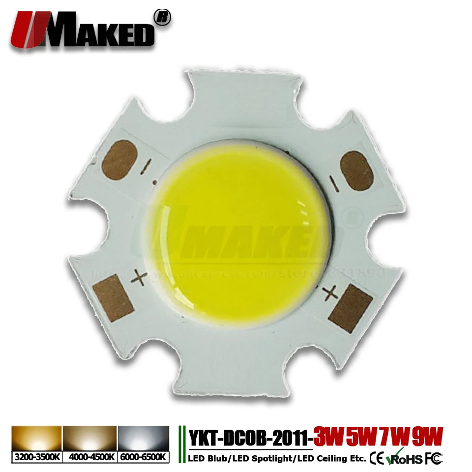 UMAKED светодиодный светильник, 3 Вт, 5 Вт, 7 Вт, 9 Вт, Dia20mm Genesis Photonics, интегрированный SMD диоды, светодиодный s лампочка, точечный светильник, потолочный светильник, DIY