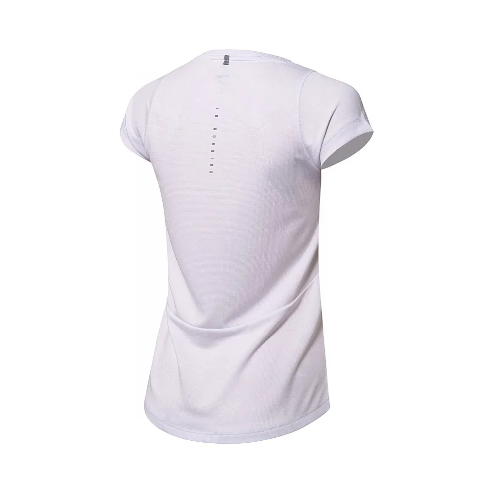 Женская Спортивная футболка Li Ning облегающая из 100% полиэстера для бега ATSN024