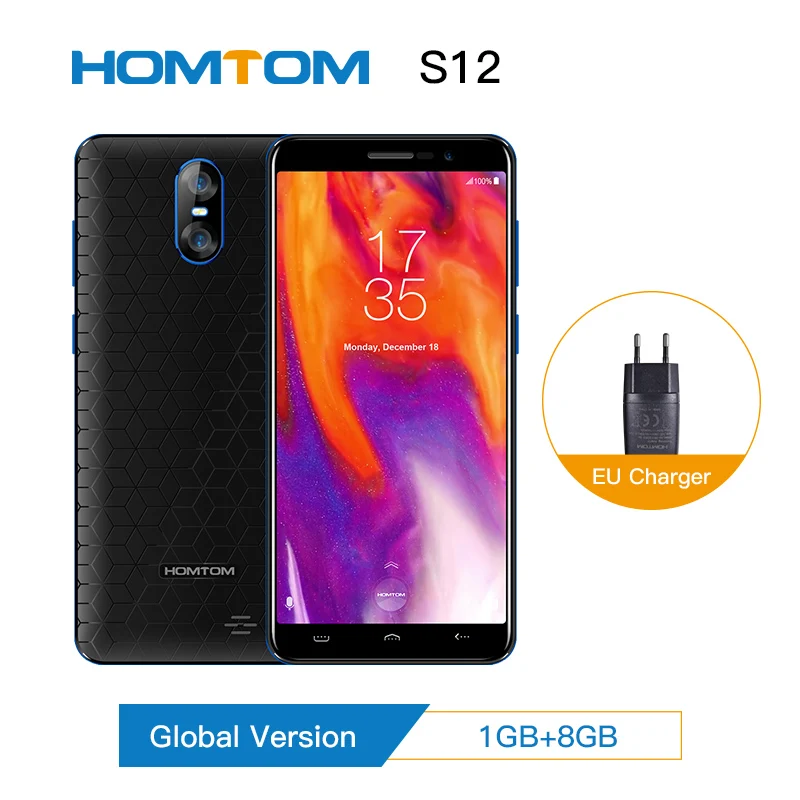 Глобальная версия HOMTOM S12 мобильный телефон 8 Гб ROM 5 0 дюймов Android 6 четырехъядерный