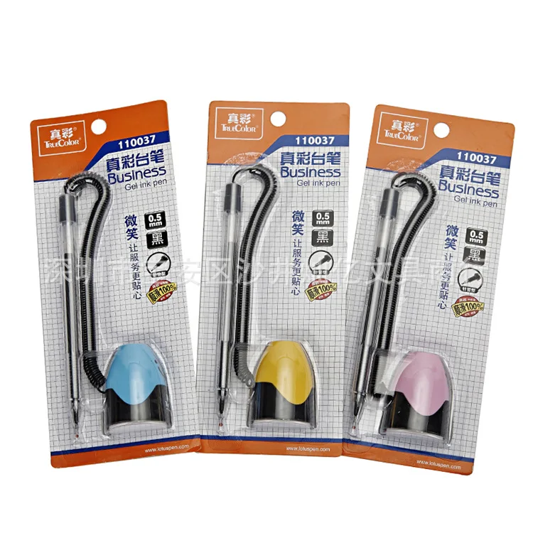 

12 PCS/lot truecolor 110037 developed neutral pen Office smile developed Bank securities pen black 0.5 mm plastic desk pen