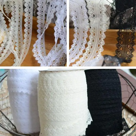 Оптовая продажа 10 метров красивая тонкая кружевная лента 17 мм/35 мм гладкая тесьма