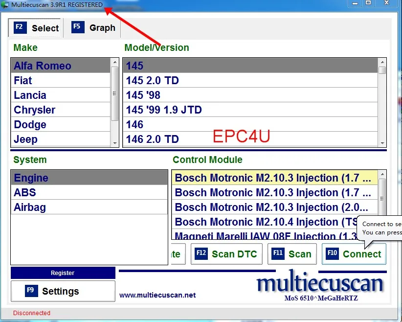 MultiEcuScan v3.9R1 полностью зарегистрированный мультиэбу сканер + исправление для
