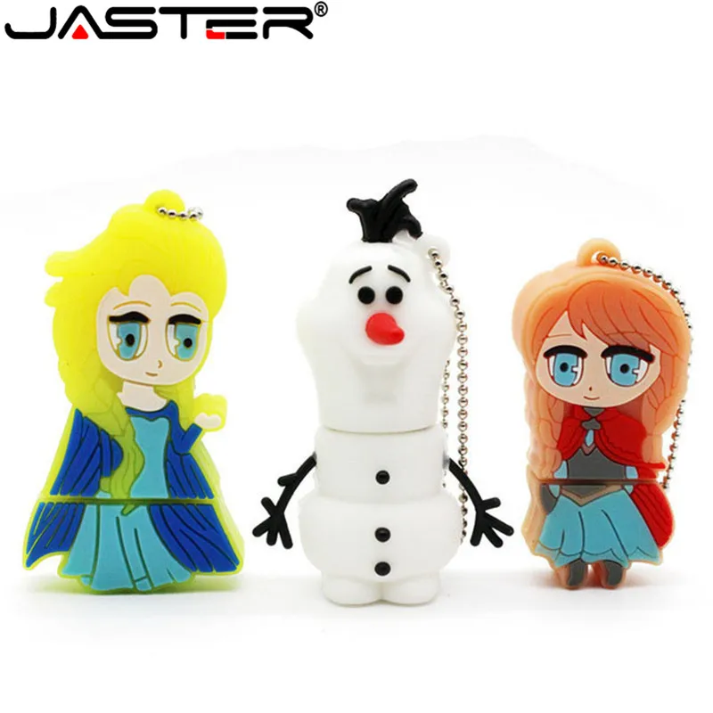 JASTER мультфильм снеговик USB флэш-накопитель Анна, Эльза, Олаф ручка драйвер принцесса куклы память OEM Stick 8/16/32/64GB флешки горячая распродажа