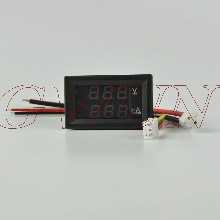 GWUNW BY32A 0-100V 0-999mA(1A) цифровой амперметр постоянного тока измеритель тока Вольтметр двойной светодиодный дисплей красный синий зеленый желтый
