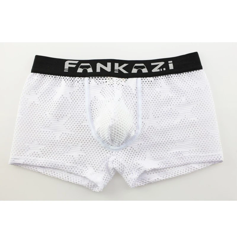 Мужское нижнее белье боксеры мужские выпуклые дышащие сетчатые трусы