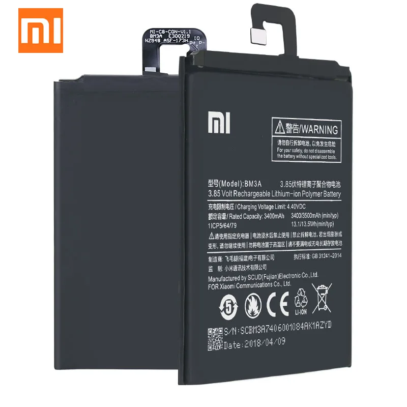 Оригинальный аккумулятор Xiaomi Note 3 BM3A 3500 мач высококачественный запасной для