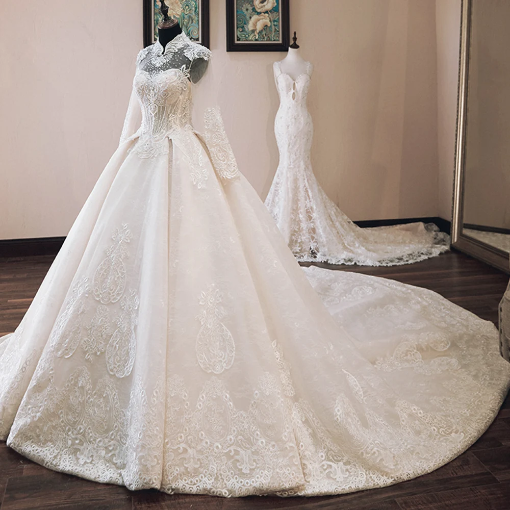 Vestido de Casamento роскошное бальное платье с аппликацией из бисера свадебные платья