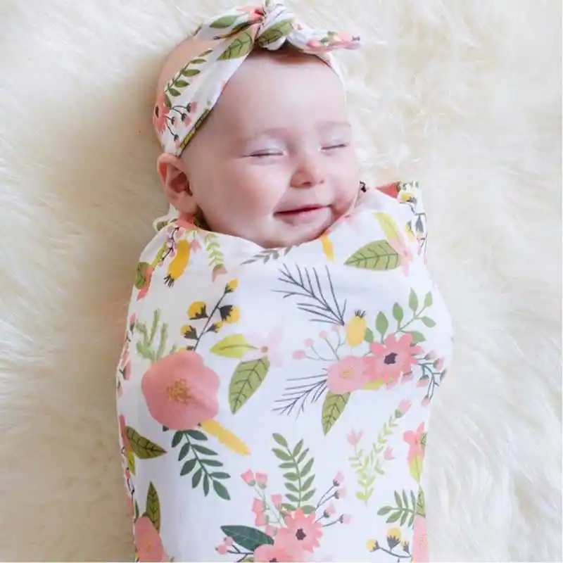 2 шт./компл. пеленка для новорожденных одеяло Детская зеленая повязка на голову из