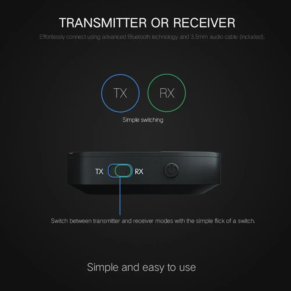 

2 IN 1Wireless4.2AudioReceiverTransmitterForTV3.5mmAUX 4.2 Audio Transmitter