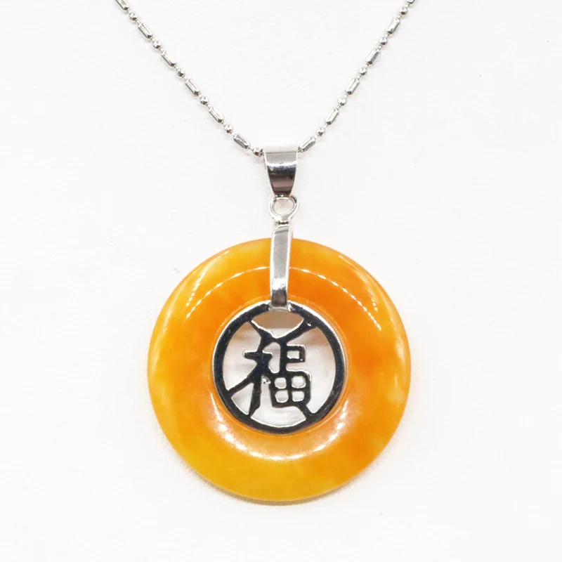 30 мм подвеска из нержавеющей стали для женщин натуральный камень Jades религиозная