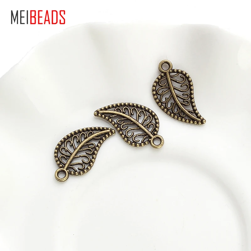 Подвески MEIBEADS винтажные подвески из сплава цинка и бронзовых листьев для