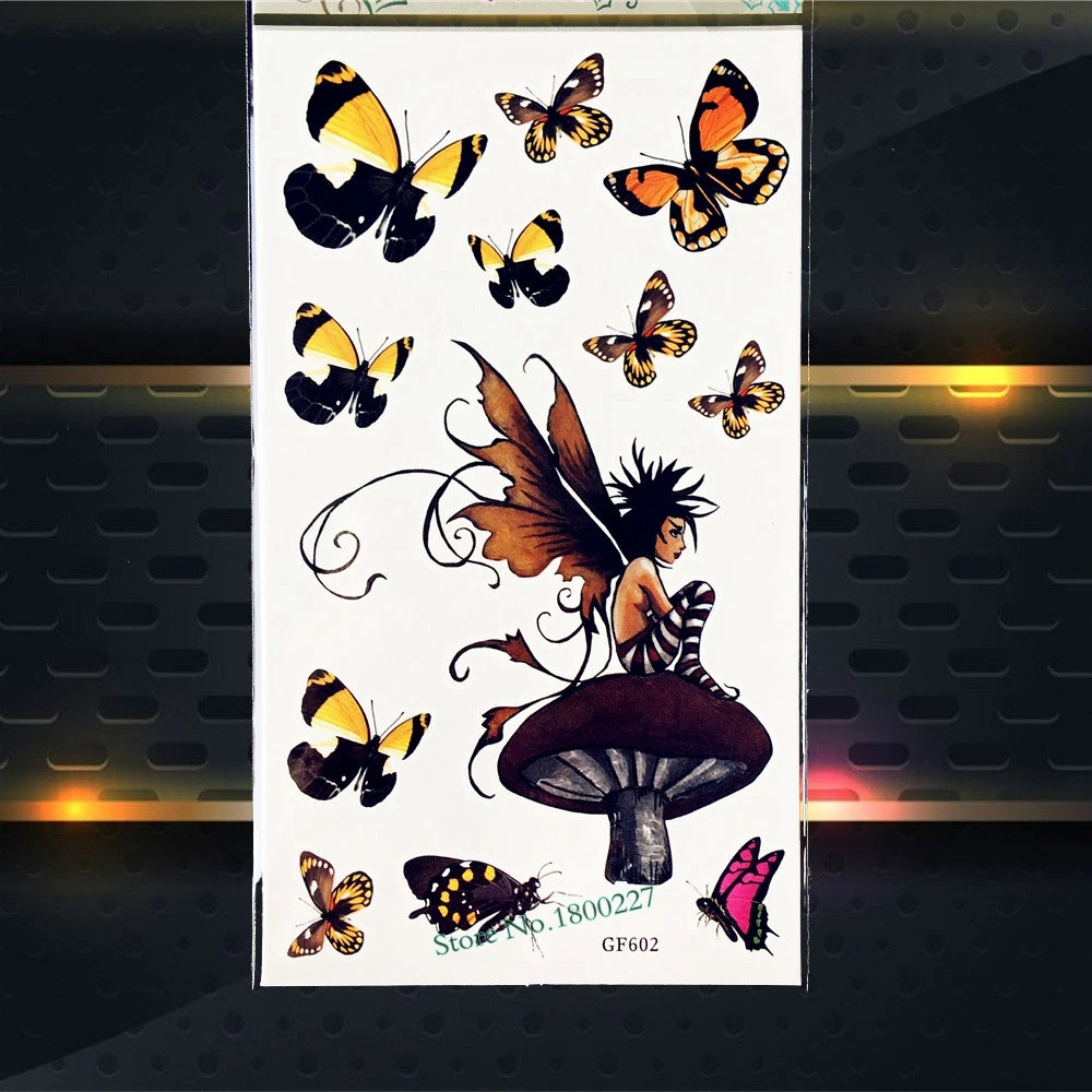 Милая Бабочка Фея Водонепроницаемая временная татуировка наклейка поддельная