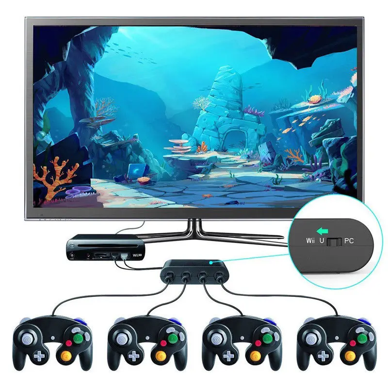 OSTENT 4 порта контроллер адаптер конвертер для nintendo Gamecube NGC wii U/коммутатор/ПК