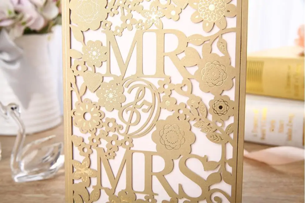 Индивидуальная цветочная свадебная пригласительная открытка свадебные