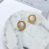 europe and america simple temperament geometric circular triangle pendant earring for woman