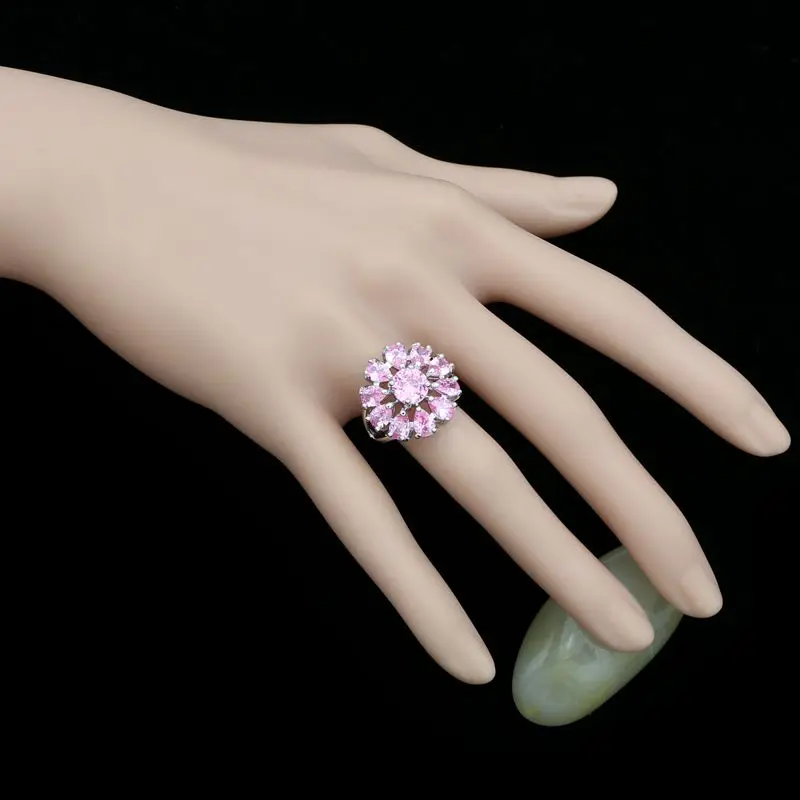 Женские Ювелирные наборы из стерлингового серебра 925 пробы с розовым кубическим