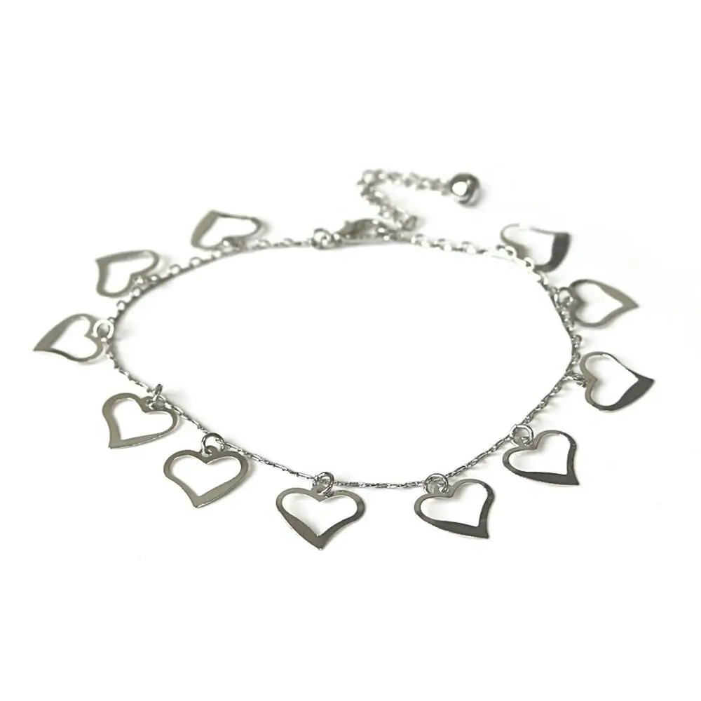 

Simple Beach Ladies Anklet Foot Accessories Metal Chain Trend Fashion Love Pattern Female Feet Bare Chain