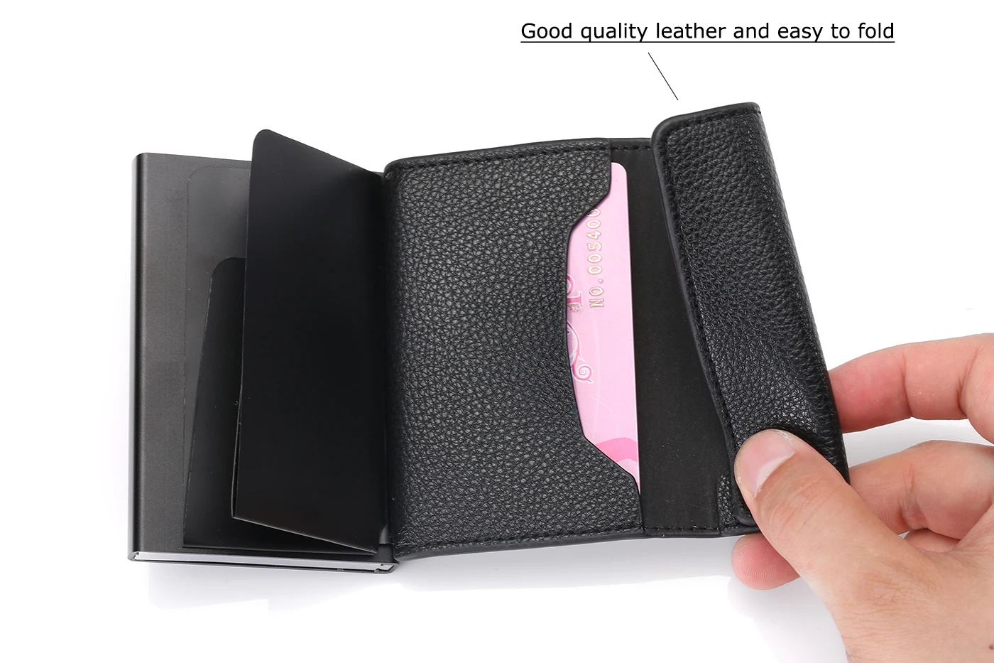 BYCOBECY Новое поступление, кредитный держатель для карт, RFID Блокировка, карта, кошелек для путешествий, алюминиевая коробка, Модный мягкий кожаный тонкий чехол для карт