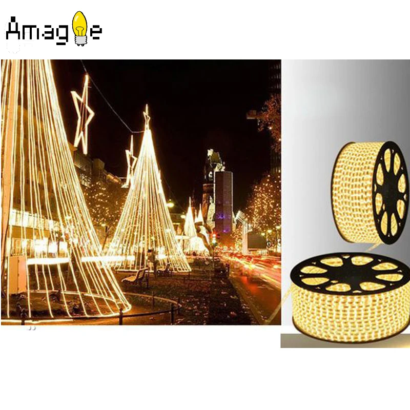SMD 5050 AC 220V Гибкая светодиодная лента 1 м/2 м/3 м/5 м/10 м/20 м/50 м + штепсельная вилка 60