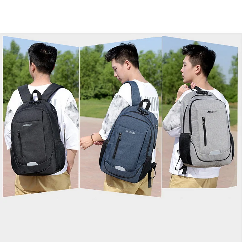 Мужской рюкзак USB зарядное устройство школьный студенческий бизнес дорожный