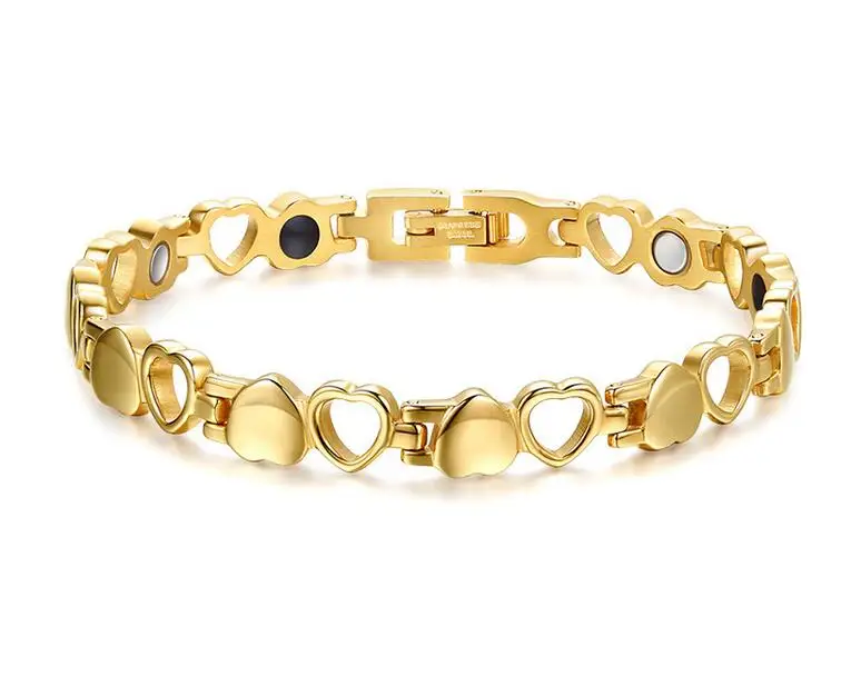 Модный дизайн сердца женский магнитный браслет здоровье с германием магнит