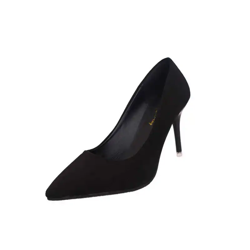 98 Black 8CM Популярные женские туфли-лодочки женские свадебные туфли с острым носком на высоком каблуке; сезон весна-осень пикантная обувь на высоком каблуке для женщин;#9588 - Цвет: 98 Black 8CM