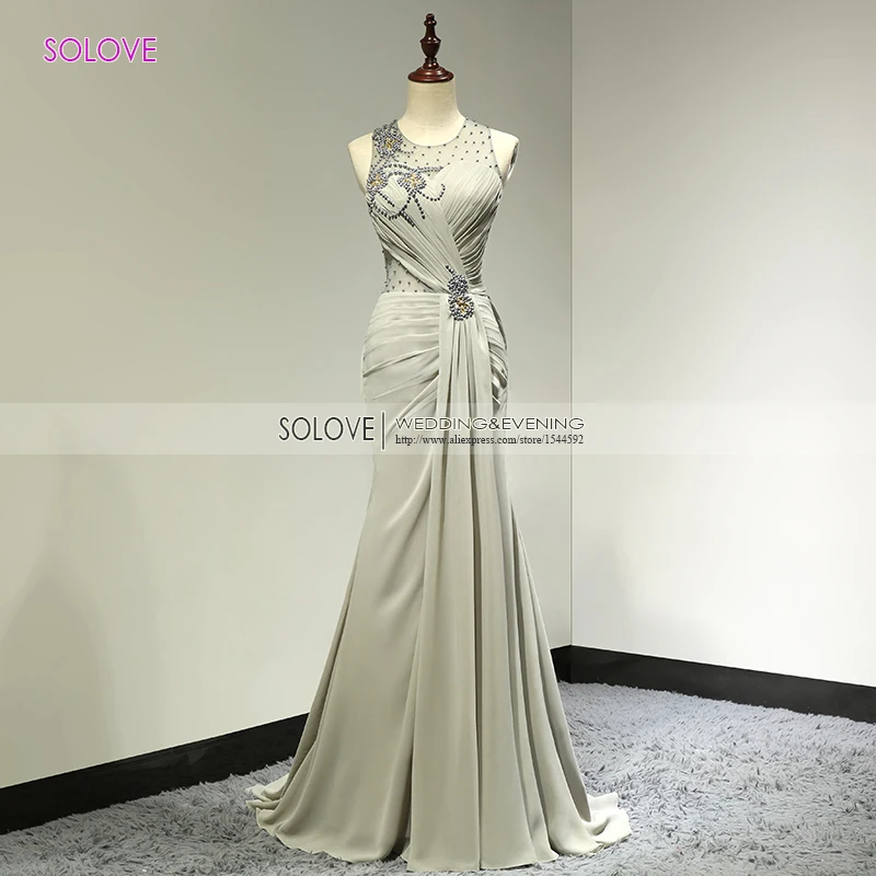 

Scoop Sexy Chiffon Beach Wedding Dress Chiffon Wedding Dress Beaded Mermaid Wedding Gown Casamento Vestido De Noiva SL-99