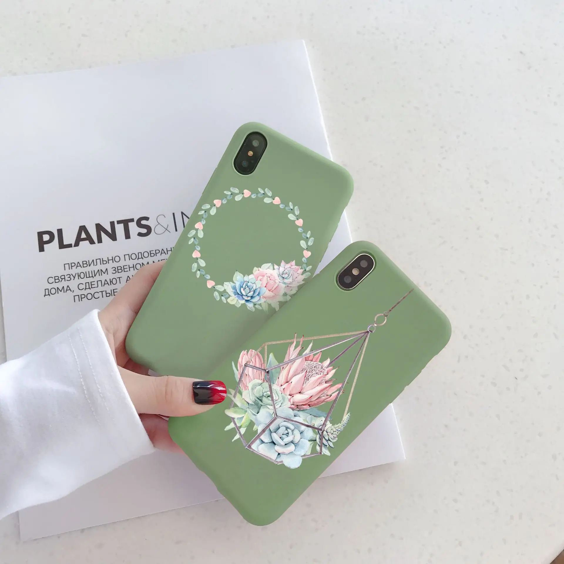 Простой стиль цветы прозрачный мягкий TPU чехол для IPhone X 6 6S 7 8 Plus телефона Iphone XR XS Max
