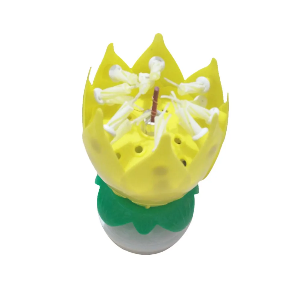 Лидер продаж! Музыкальная свеча в виде цветов лотоса 1 шт. музыкальные сверкающие