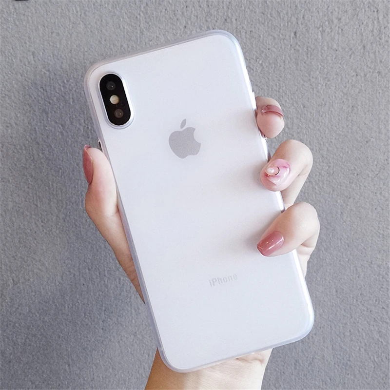 Чехол накладка для iPhone X XS XR Max 6 6S Plus 7 8 ультратонкий прозрачный матовый цвет