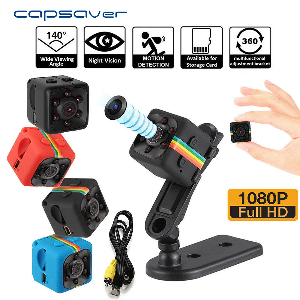 Capsaver SQ11 HD мини Камера 1080 P Сенсор Ночное видение инфракрасный маленький DV DVR