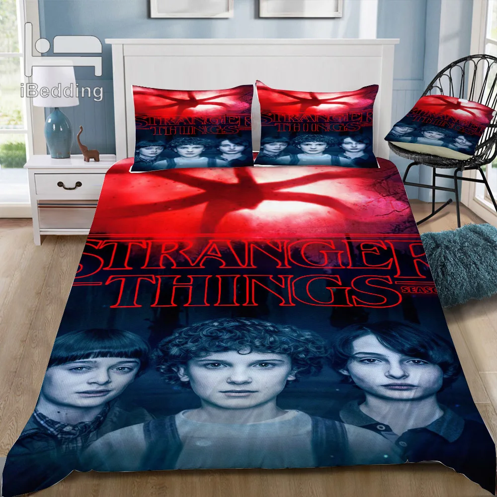 Комплект постельного белья из нового фильма очень странные дела с 3D рисунком