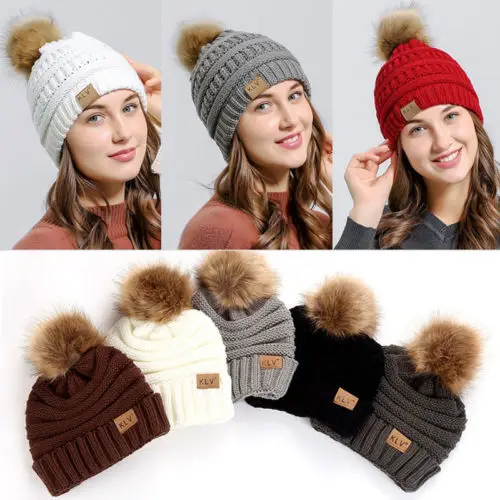 Шапки и Beanies женские зимние вязаные шерстяные шапки мужские повседневные