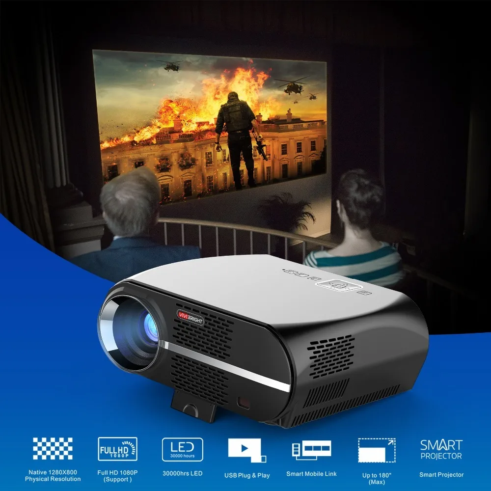 Яркий светодиодный проектор распродажа GP100. Поддержка Full HD 1080 P 3500 люмен лучший
