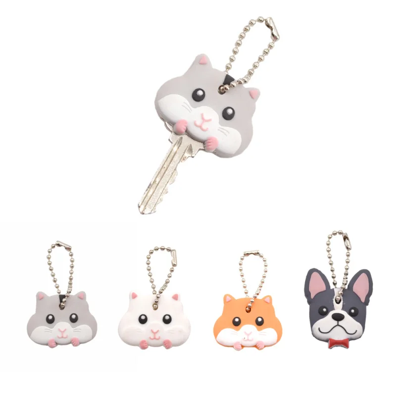 Личи Милая мышь Французский бульдог форма ПВХ ключ крышка брелок резиновое
