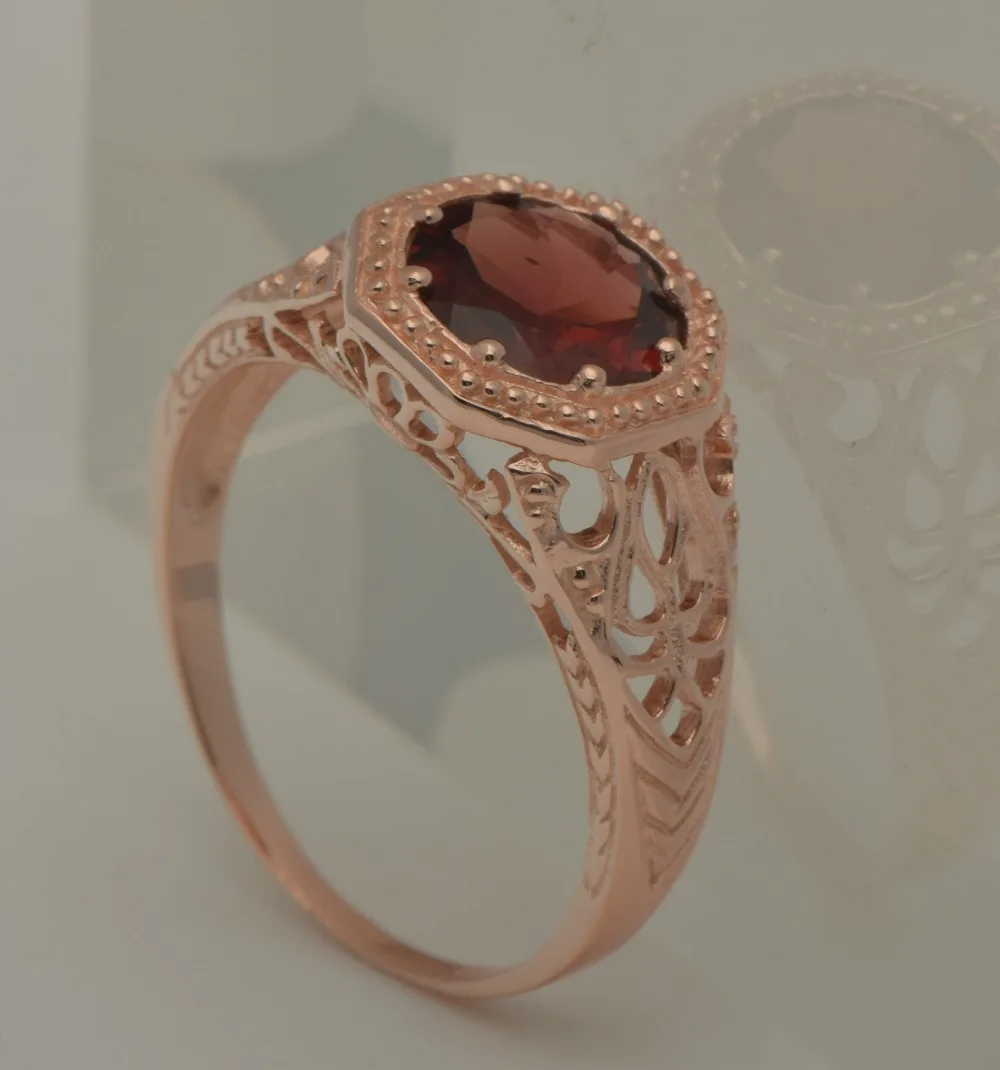 Free shipping custom processing exquisite western-style Diana rose gold pomegranate stone 925 sterling silver rings | Украшения и